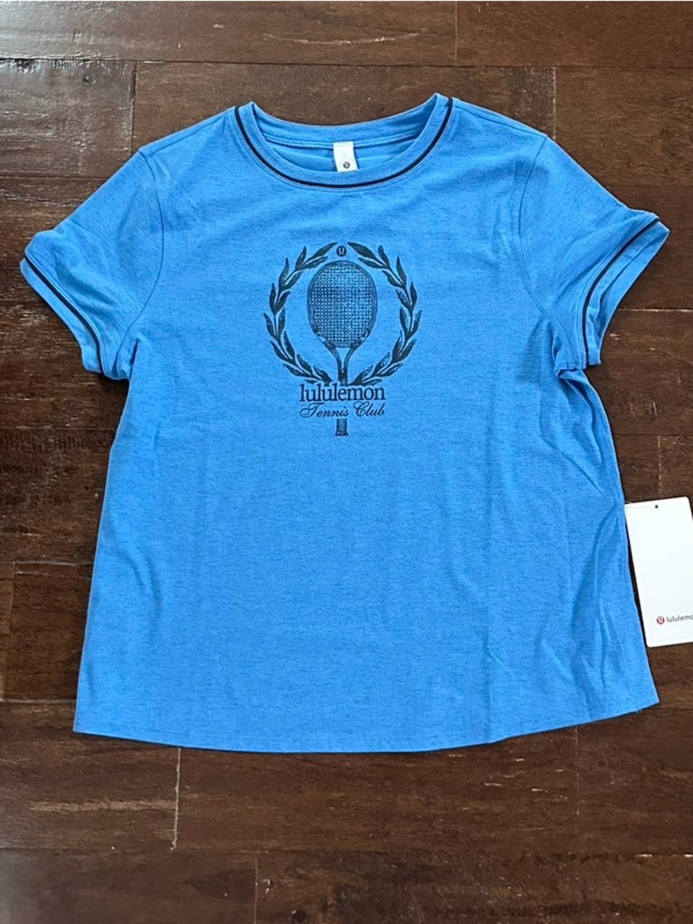 Lululemon Crewneck Short-Sleeve Tennis Club Tee. Pool Party size Large NWT - Picture 5 of 11